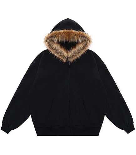 トップス Faux Fur Zip Up Hooded Sweatshirt Amazon.com: CORIRESHA Women Faux Fur Hood Sweatshirt Zip-Up Casual
